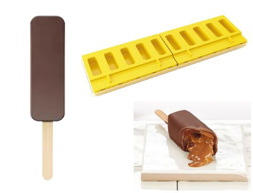 @ Kit Silikon-Matte|-Form Verband | Set für 10 Eis am Stiel | Stieleis 'Linear' (40x12cm)