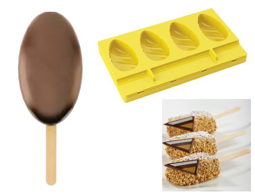 @ Silikon-Matte | -Form für 4 Eis am Stiel | Stieleis 'Waikiki' (20x12cm)